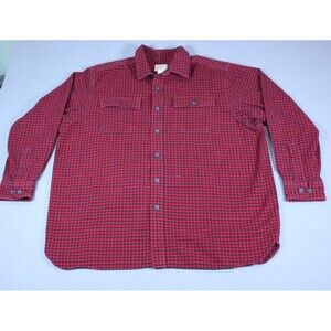 LL Bean Chamois Cloth Shirt Mens Red heavyweight Flannel Traditional Fit XL Reg